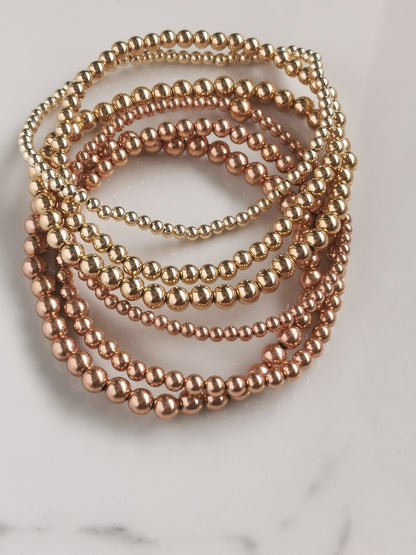 14k Gold-Filled Beaded Stackable Bracelets